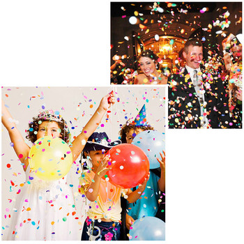 10g/σακούλα 1cm Πολύχρωμο χάρτινο κομφετί Διακόσμηση πάρτι γενεθλίων γάμου Στρογγυλό διαφανές κομφετί με μπαλόνι