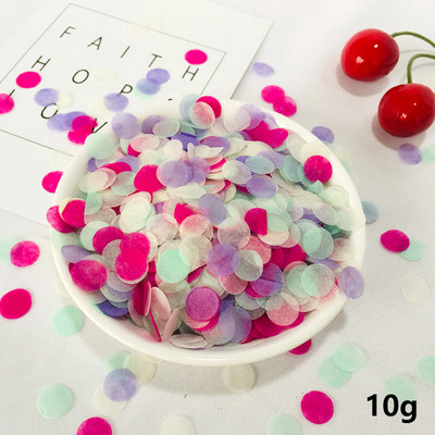 10g/kott 1cm värviline paberist konfetti pulma-sünnipäevapeo kaunistus ümmargune läbipaistev täidetud õhupalliga konfett