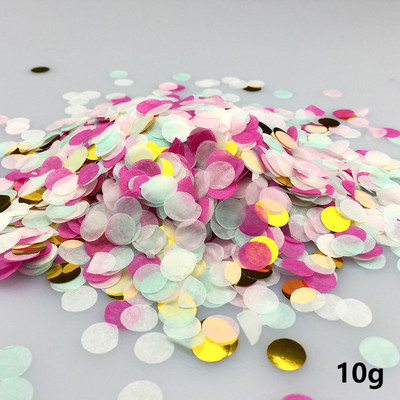 10g/kott 1cm värviline paberist konfetti pulma-sünnipäevapeo kaunistus ümmargune läbipaistev täidetud õhupalliga konfett