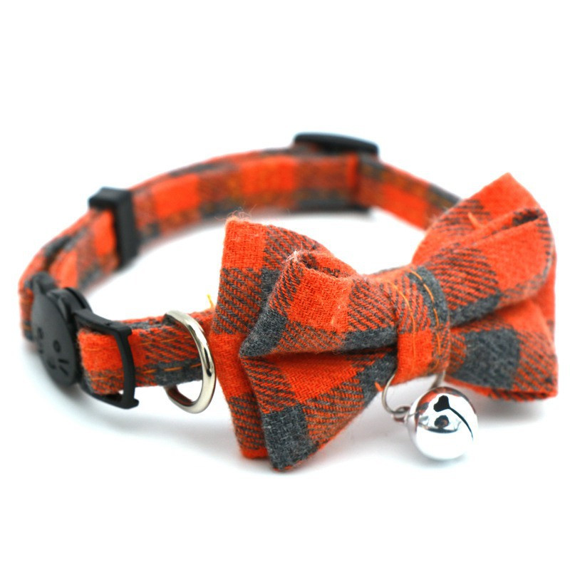 1PC Slatke višebojne karirane ogrlice za mačke Mašna Ogrlice za mačiće ogrlica zvono Štene mačka Ogrlice za pse Pas Mačka Chihuahua potrepštine za kućne ljubimce