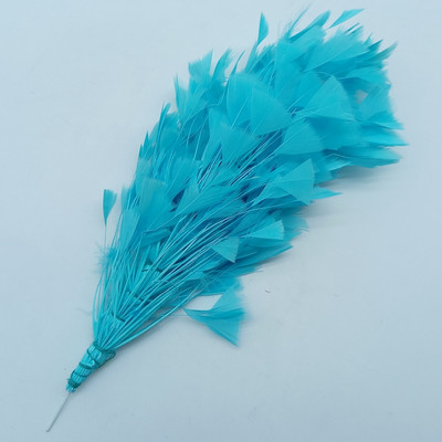 1 ķekars, krāsainas tītara spalvas, ziedi, izgatavoti kāzu centrā, galvassegas rotājumi, rokdarbu aksesuāri 25–30 cm