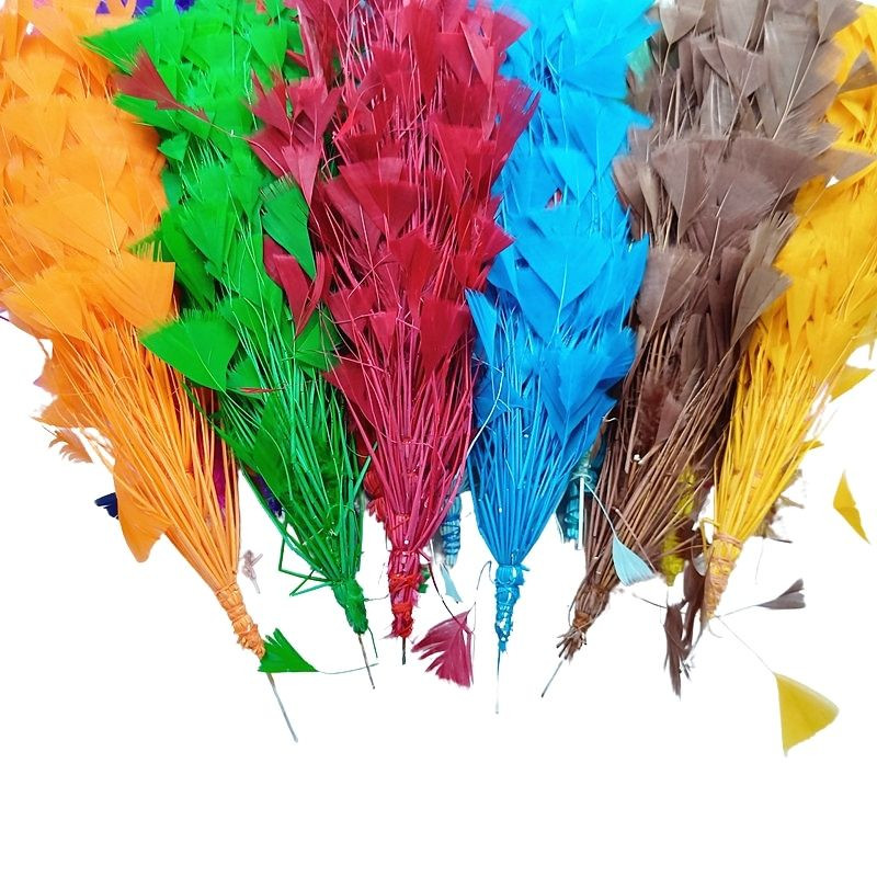 1 ķekars, krāsainas tītara spalvas, ziedi, izgatavoti kāzu centrā, galvassegas rotājumi, rokdarbu aksesuāri 25–30 cm