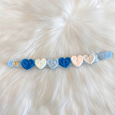 Kisállat kézzel készített szőtt nyakörv Szerelem virág nyaklánc macska kutyának Aranyos ékszerek dekoratív kisállat nyakörv Kisállat kiegészítők