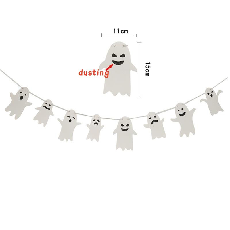 Halloween Party Dekoráció Terítés Por Szellem Zászló Kísérteties Halloween Happy Mall Ablak Óvoda Függő Garland Lakásdekoráció