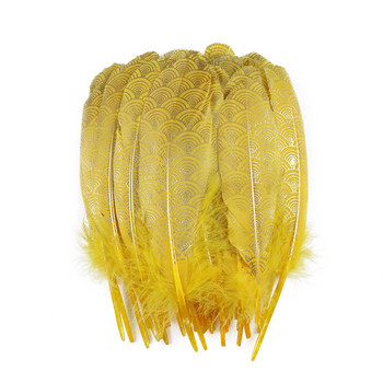 10 τεμ/παρτίδα Χρυσό Φυσικό φτερό χήνας 6-8 ιντσών Αξεσουάρ DIY Decor Plumes For Hat Crafts Ρούχα Διακόσμηση γάμου