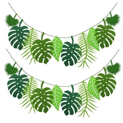 Turtle Leaf Decoration Hawaii Party Summer Happy Birthday Party Safari Jungle Tropic Theme Decor Тема за динозаври Parti Decor