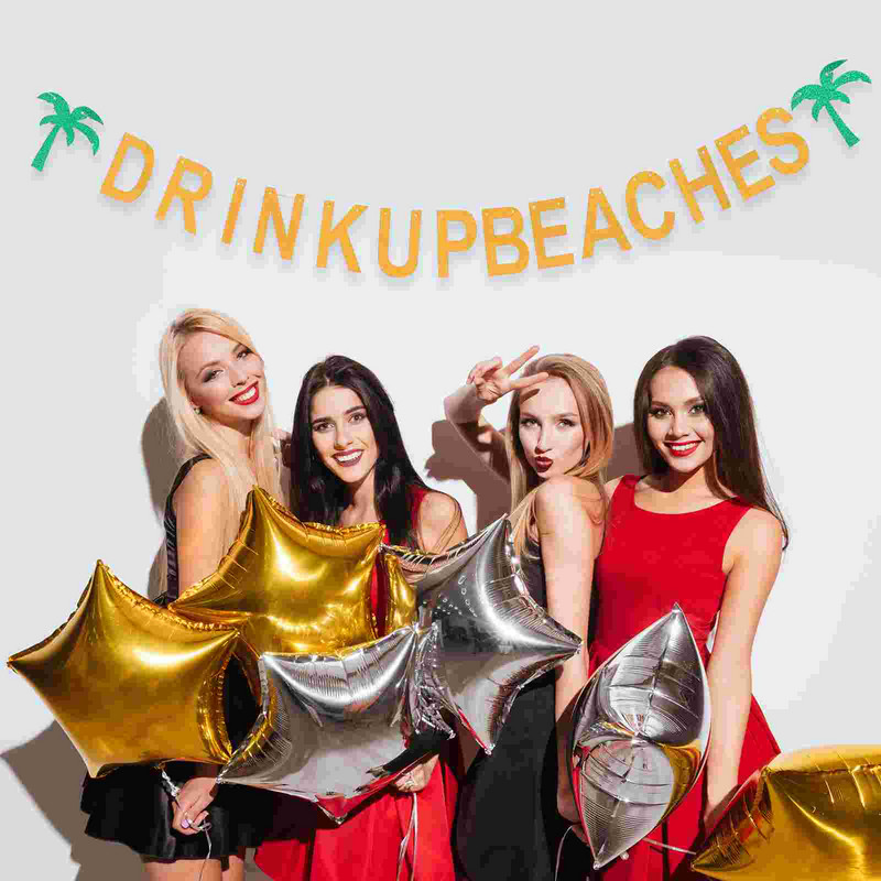 Dzērieni Kokosriekstu koka vītne Havaju salu karājošs karogs Reklāmkarogs Pludmale Jauki Aksesuāri Kāzas