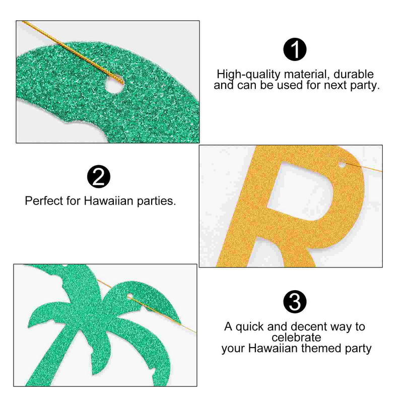 Dzērieni Kokosriekstu koka vītne Havaju salu karājošs karogs Reklāmkarogs Pludmale Jauki Aksesuāri Kāzas