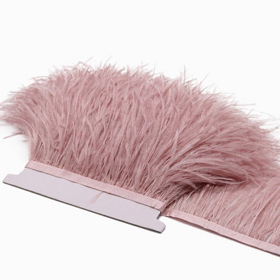 Μαύρα φτερά στρουθοκαμήλου 8-10/10-15 CM 1 Meter Trim Ribbon Selvage For DIY Plumes Χειροτεχνία Διακόσμησης Νυφικών Αξεσουάρ