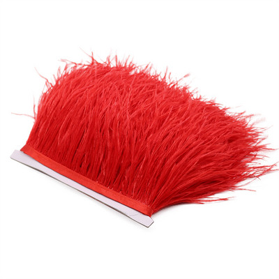 Μαύρα φτερά στρουθοκαμήλου 8-10/10-15 CM 1 Meter Trim Ribbon Selvage For DIY Plumes Χειροτεχνία Διακόσμησης Νυφικών Αξεσουάρ