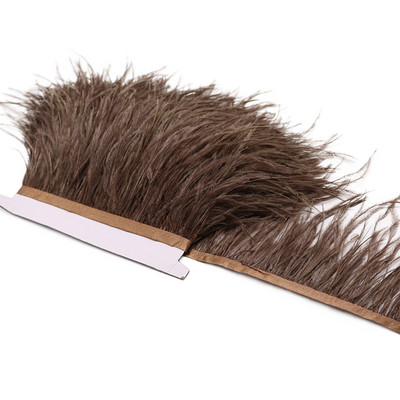 Μαύρα φτερά στρουθοκαμήλου 8-10/10-15 CM 1 Meter Trim Ribbon Selvage For DIY Plumes Χειροτεχνία Διακόσμησης Νυφικών Αξεσουάρ