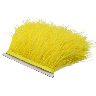 Μαύρα φτερά στρουθοκαμήλου 8-10/10-15 CM 1 Meter Trim Ribbon Selvage For DIY Plumes Χειροτεχνία Διακόσμησης Νυφικών Αξεσουάρ