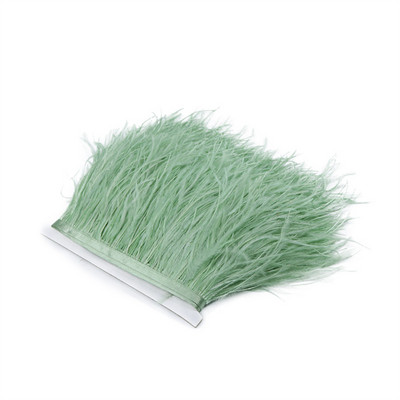 Μαύρα φτερά στρουθοκαμήλου 8-10/10-15 CM 1 Meter Trim Ribbon Selvage For DIY Plumes Χειροτεχνία Διακόσμησης Νυφικών Αξεσουάρ