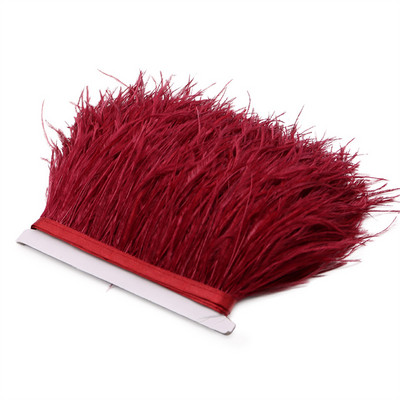 Μαύρα φτερά στρουθοκαμήλου 8-10/10-15 CM 1 Meter Trim Ribbon Selvage For DIY Plumes Χειροτεχνία Διακόσμησης Νυφικών Αξεσουάρ