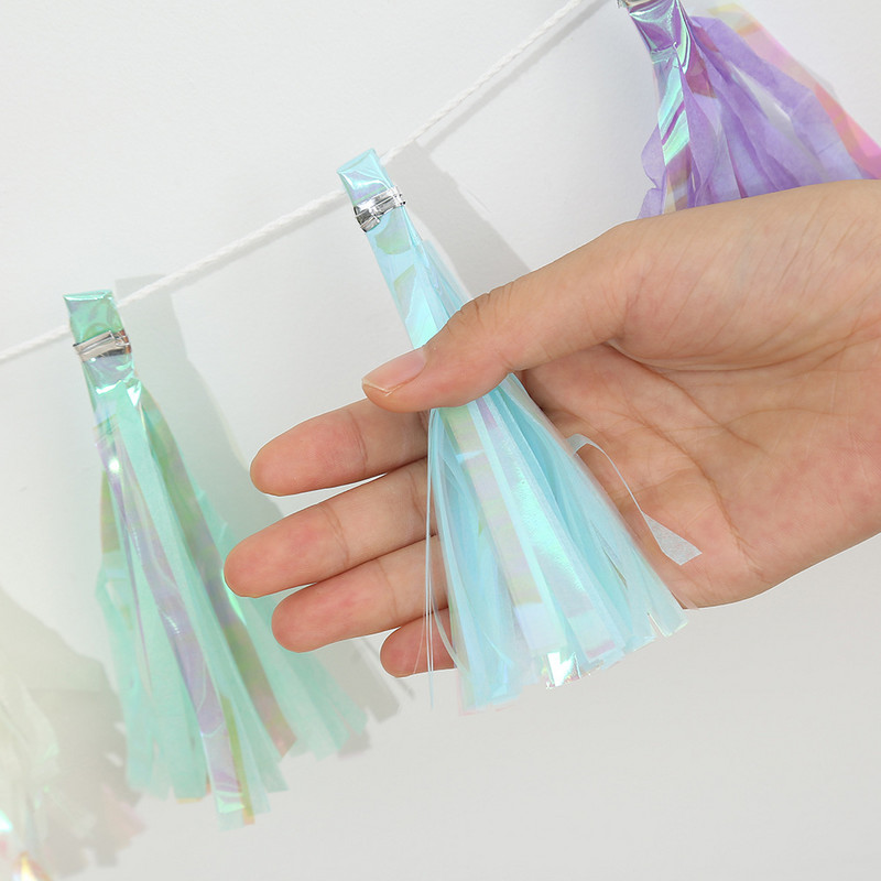 Nāriņu pušķi Reklāmkarogs Zils Violets Piekārts Garland Zem jūras Nāriņu ballītes dekors Meitenei Daudz laimes dzimšanas dienā Bērnu dušas piederumi