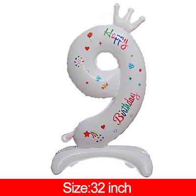 3-слойни големи балони за торта Честит рожден ден Cartoon Bear Cake Фолио балони за деца Рожден Ден Декорация Подпори Балони Играчки