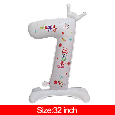 3-слойни големи балони за торта Честит рожден ден Cartoon Bear Cake Фолио балони за деца Рожден Ден Декорация Подпори Балони Играчки