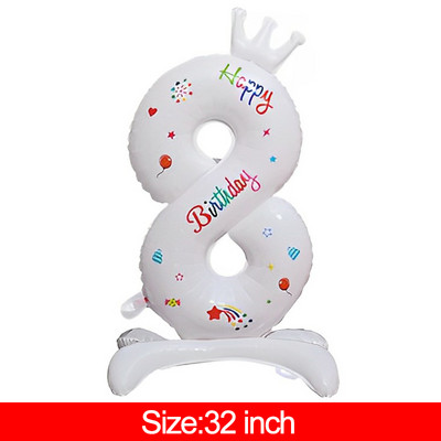 3-слойни големи балони за торта Честит рожден ден Cartoon Bear Cake Фолио балони за деца Рожден Ден Декорация Подпори Балони Играчки