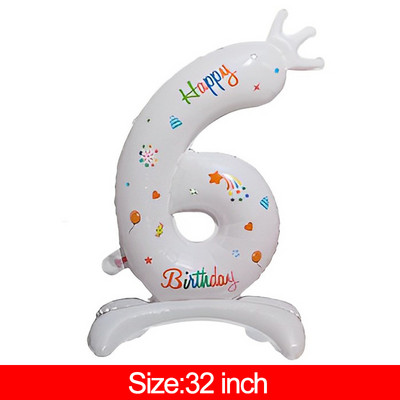 3-слойни големи балони за торта Честит рожден ден Cartoon Bear Cake Фолио балони за деца Рожден Ден Декорация Подпори Балони Играчки