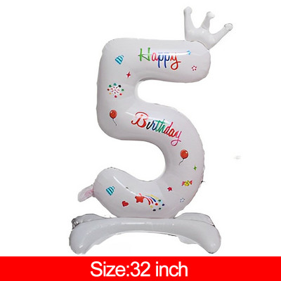 3-слойни големи балони за торта Честит рожден ден Cartoon Bear Cake Фолио балони за деца Рожден Ден Декорация Подпори Балони Играчки