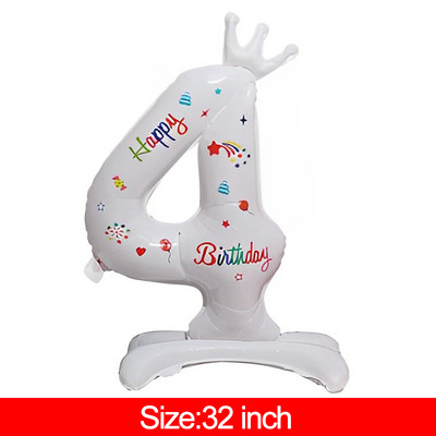 3-слойни големи балони за торта Честит рожден ден Cartoon Bear Cake Фолио балони за деца Рожден Ден Декорация Подпори Балони Играчки