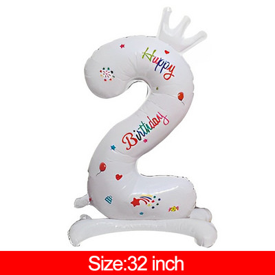 3-слойни големи балони за торта Честит рожден ден Cartoon Bear Cake Фолио балони за деца Рожден Ден Декорация Подпори Балони Играчки