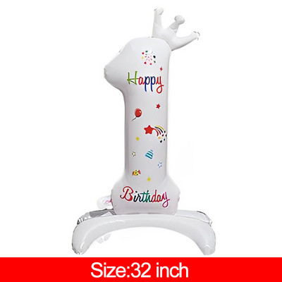 3-слойни големи балони за торта Честит рожден ден Cartoon Bear Cake Фолио балони за деца Рожден Ден Декорация Подпори Балони Играчки