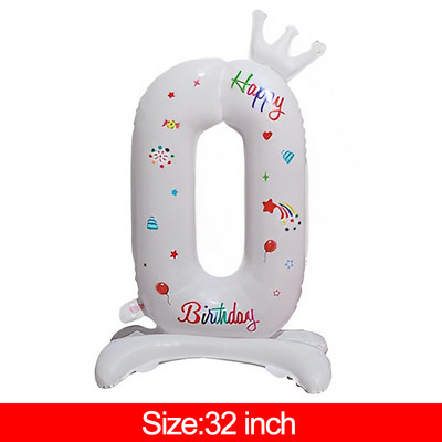 3-слойни големи балони за торта Честит рожден ден Cartoon Bear Cake Фолио балони за деца Рожден Ден Декорация Подпори Балони Играчки