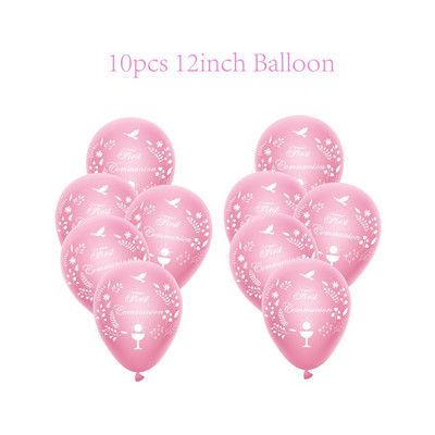 1 komplekts Rozā zils Pirmā Svētā Vakarēdiena reklāmkarogs Mi Primera lateksa balonu kūku pildījumi bērniem vakarēdienu ballīšu dekorēšanai