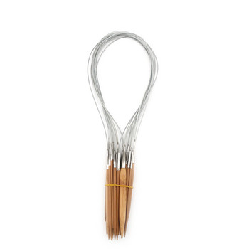 3,0-12 mm кръгли игли за плетене от естествен бамбук Тръба от неръждаема стомана Обръчи Игли за плетене Направи си сам Ръчни шевни инструменти Консумативи