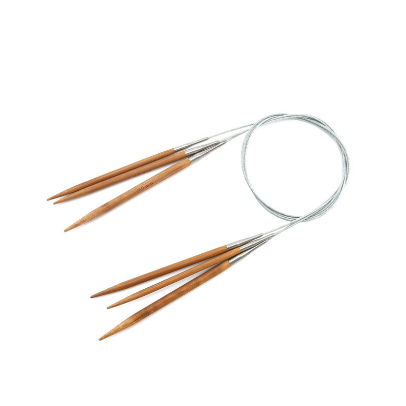 3,0–12 mm naturaalsest bambusest ümmargused kudumisvardad roostevabast terasest torust rõngaga kudumisvardad DIY käsitsi õmblustööriistade tarvikud