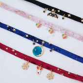 SML regulējama samta bronzējoša kaķa kaklasiksna Zvaigzne/zivs asaks/Sniegpārsla/Aļņa/Sikspārņu eleganta kaklasiksna kucēnu kaķēnu modes aksesuāriem mājdzīvniekiem