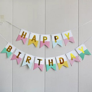 Daudz laimes dzimšanas dienā Reklāmkarogs Candy Bar Garland Decors Bronzing Macaron Daudz laimes dzimšanas dienā Bunting Pirmās dzimšanas dienas ballītes piederumi Bērnu duša