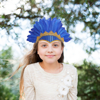 Fashion Feather Headdress Indian Party Feather Headdress Carnival Party Hair Band Dance Show Αξεσουάρ μαλλιών Καλλιτεχνική κόμμωση