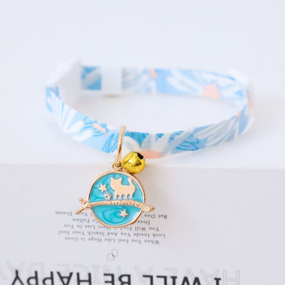 Cosmic Walk tēmas Kaķu kaklasiksna regulējama ar zvaniņiem Mājdzīvnieku suņu kaklasiksnas Japāņu oriģināla dizaina kaķēnu kucēnu vasaras kaklasiksnas 18-32CM