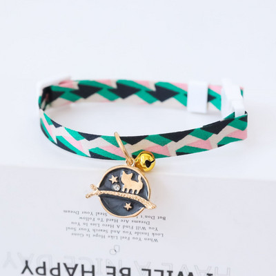 Cosmic Walk tēmas Kaķu kaklasiksna regulējama ar zvaniņiem Mājdzīvnieku suņu kaklasiksnas Japāņu oriģināla dizaina kaķēnu kucēnu vasaras kaklasiksnas 18-32CM