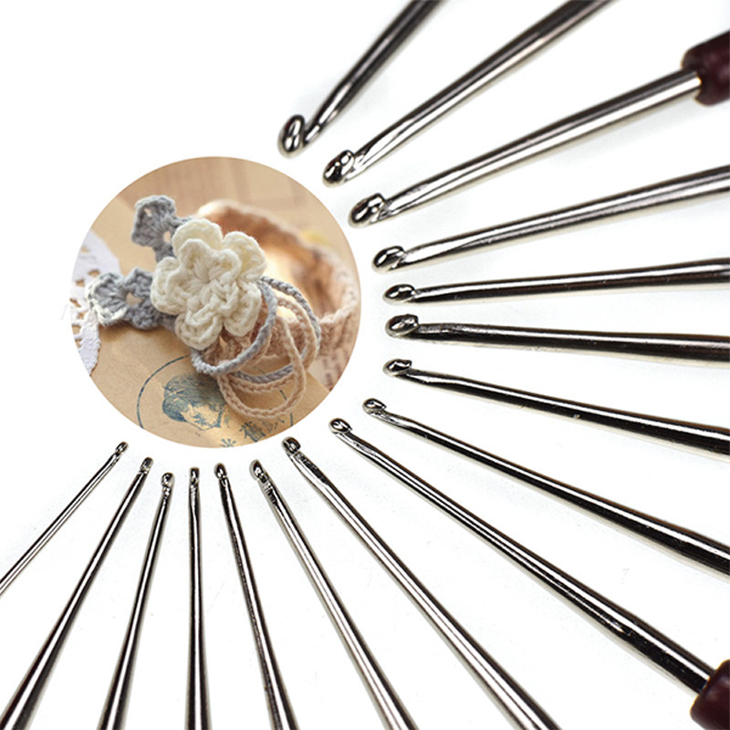 1/16 gab. Plastmasas rokturis Tamboradatas Rokturis Adāmadatas Komplekts Tamborējumi Adījumi Piespraudes DIY Amatniecības šūšanas rīks 0.5mm-2.5mm