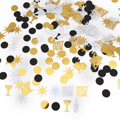 20g Vīna pudele Stikla Zelta burtiem Zvaigzne Konfeti Jaungada galda rotājums Smidzinātājs Papīrs Konfeti