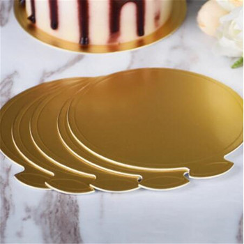100 бр. Ronde Cake Boards Goud Papier Cupcake Dessert Displays Tray Card Board Bakken Cake Hard Papier Pad bakken Tool