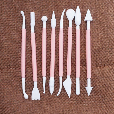 8tk/komplekt Fondant-koogi modelleerimistööriist Sugarcrafti lill 16 mustriga lõikuriratta tööriistad pulmakoogi kaunistamiseks pliiatsi koogivorm