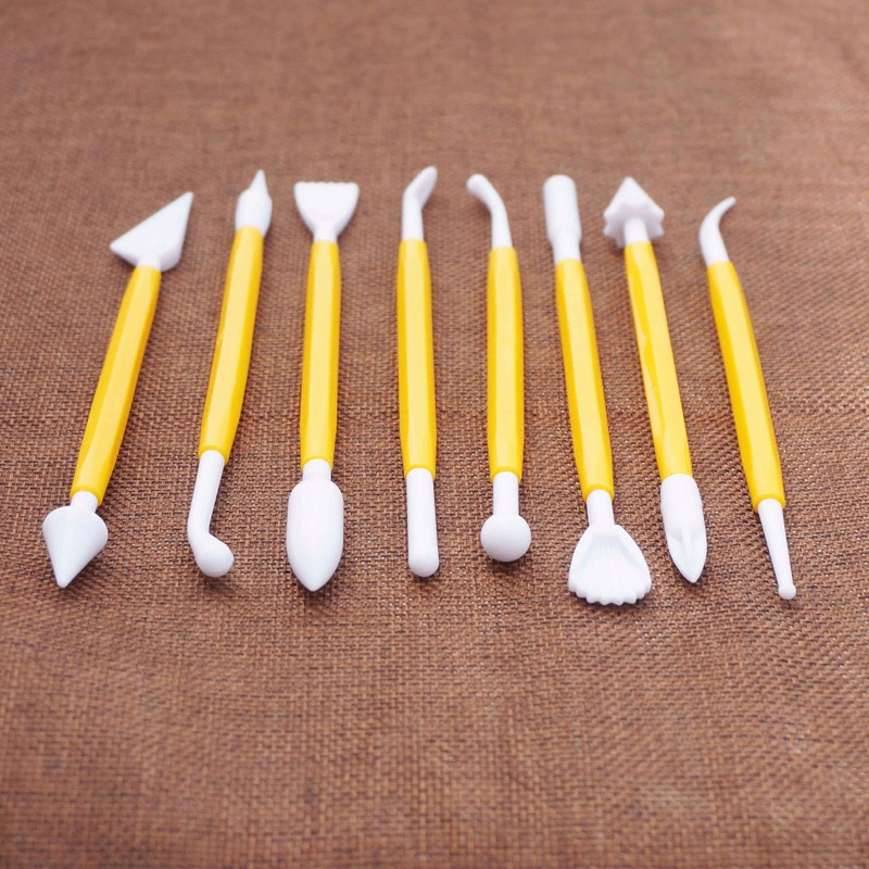 8tk/komplekt Fondant-koogi modelleerimistööriist Sugarcrafti lill 16 mustriga lõikuriratta tööriistad pulmakoogi kaunistamiseks pliiatsi koogivorm