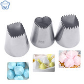 3 vnt. Širdelės formos dideli antgaliai tortų kremui.