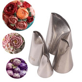 4 vnt. #61 #120 #123 #874 Rožių žiedlapių metalo kremo patarimai Tortų dekoravimo įrankiai Plieninis glajus vamzdelių antgaliai Tortų kremo dekoravimo įrankis