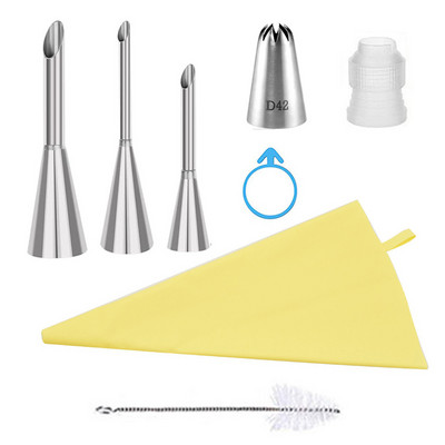 „Pasidaryk pats“ daugkartinio naudojimo silikoninis konditerijos maišelis, skirtas sluoksniuotų pyragų rinkiniui.