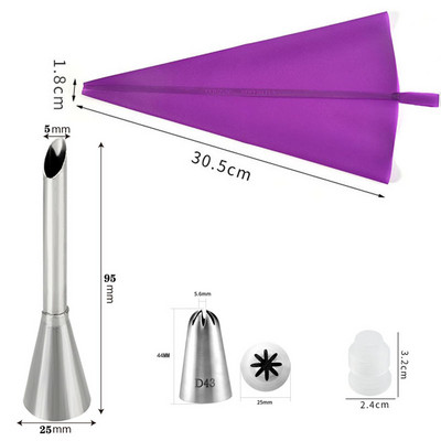 „Pasidaryk pats“ daugkartinio naudojimo silikoninis konditerijos maišelis, skirtas sluoksniuotų pyragų rinkiniui.