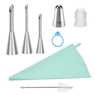 „Pasidaryk pats“ daugkartinio naudojimo silikoninis konditerijos maišelis, skirtas sluoksniuotų pyragų rinkiniui.