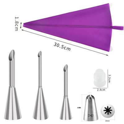 „Pasidaryk pats“ daugkartinio naudojimo silikoninis konditerijos maišelis, skirtas sluoksniuotų pyragų rinkiniui.