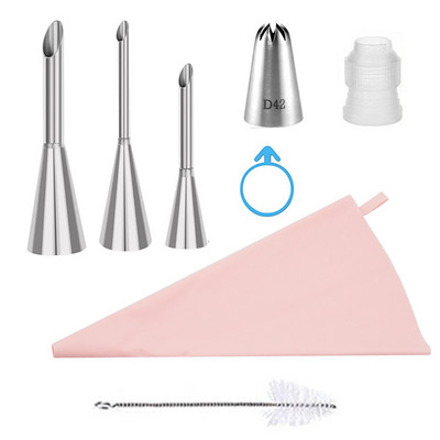 „Pasidaryk pats“ daugkartinio naudojimo silikoninis konditerijos maišelis, skirtas sluoksniuotų pyragų rinkiniui.