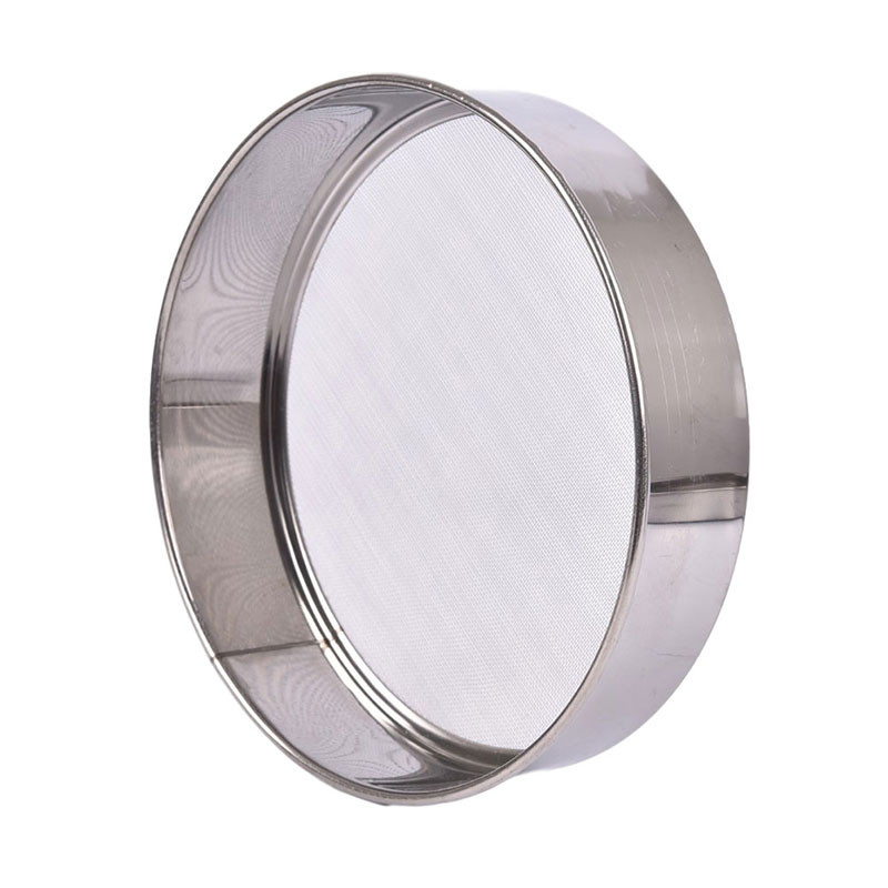 Virtuvės smulkaus tinklelio miltų sietelis Profesionalus apvalus nerūdijančio plieno miltų sietelis, geriausiai tinka virtuvės kepimui arbatos pyragui