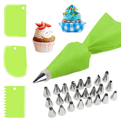 Antgalis vamzdžių tortų dekoravimo įrankiai Konditerijos įranga Virtuvės reikmenys Daugkartinis konditerijos maišelis ir kepinių rinkinio glajaus lizdas